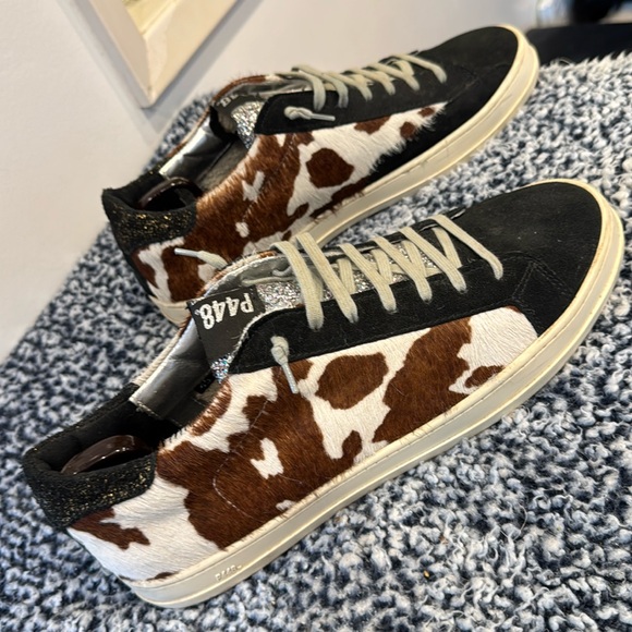 P448 low-tops - stunning cowhide leather only lightly worn great Italian sneaks - Picture 3 of 13